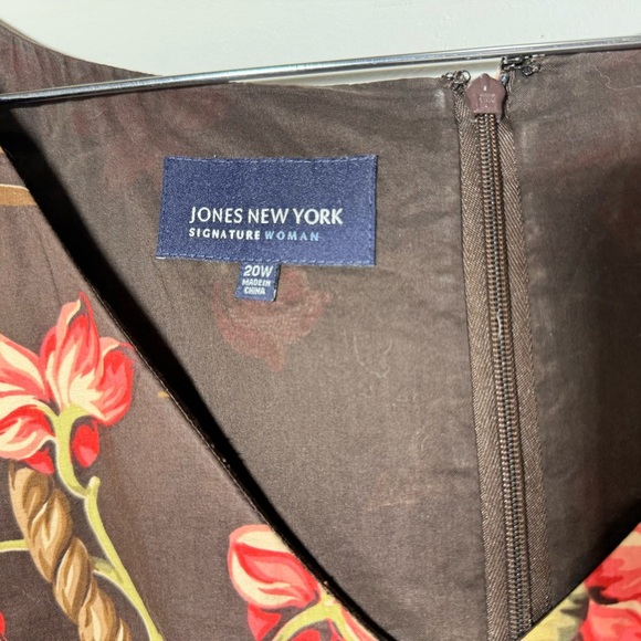 Jones New York Vneck Tropical Floral Print Midi Dress Size 20 - Picture 9 of 9